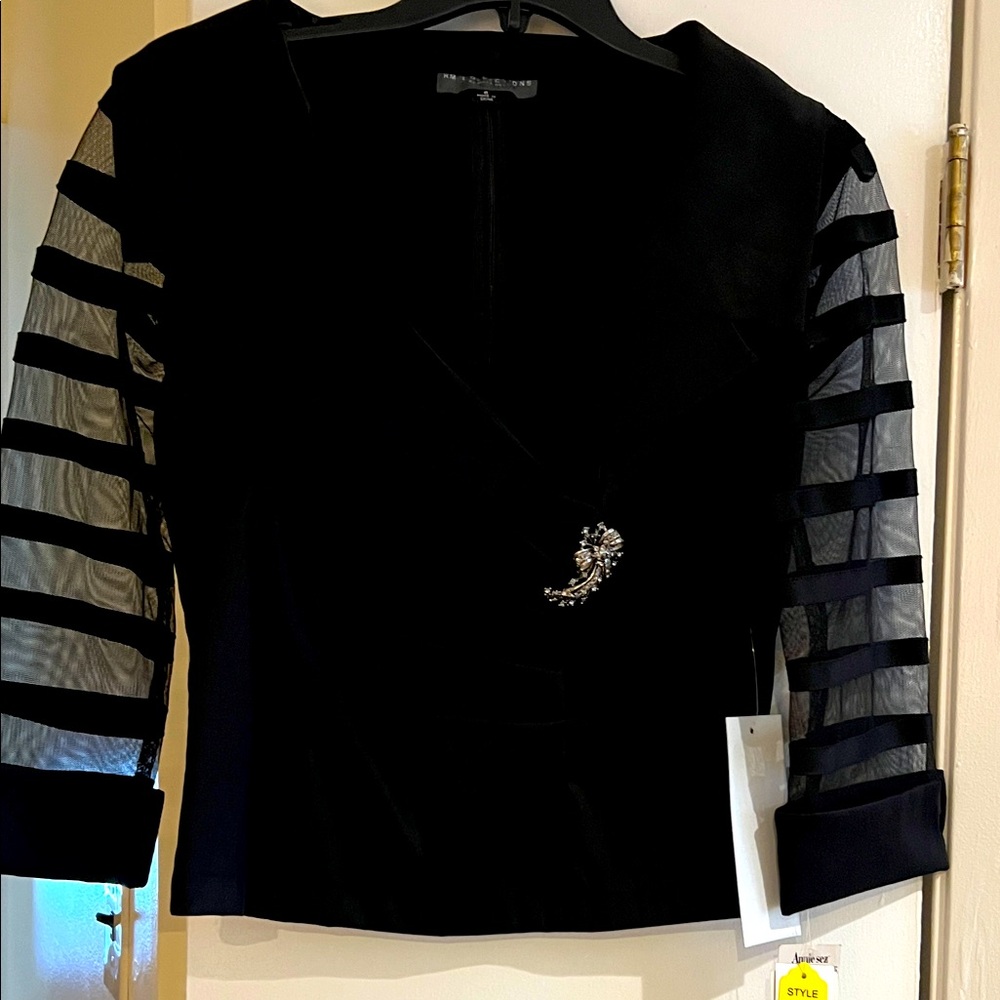 Elegant Black Sheer Sleeve Top
